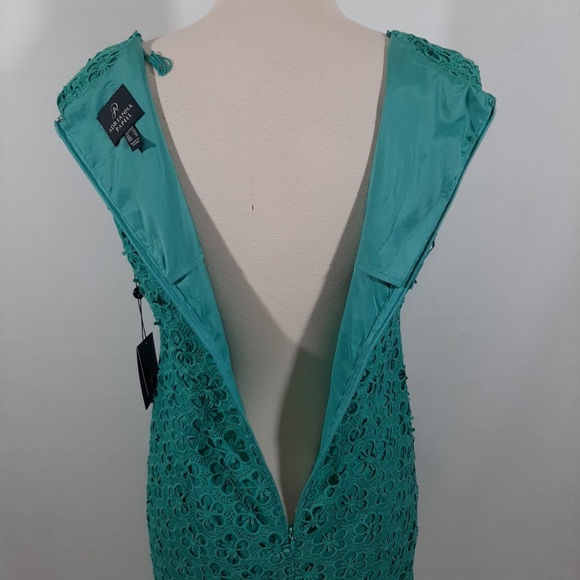 NWT Adriana Papell lace overlay turquoise blue dress 10 - Picture 11 of 15